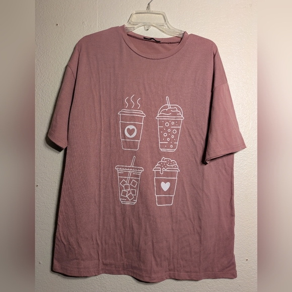 Casual Mauve Graphic Tee Size Xl - Picture 2 of 5